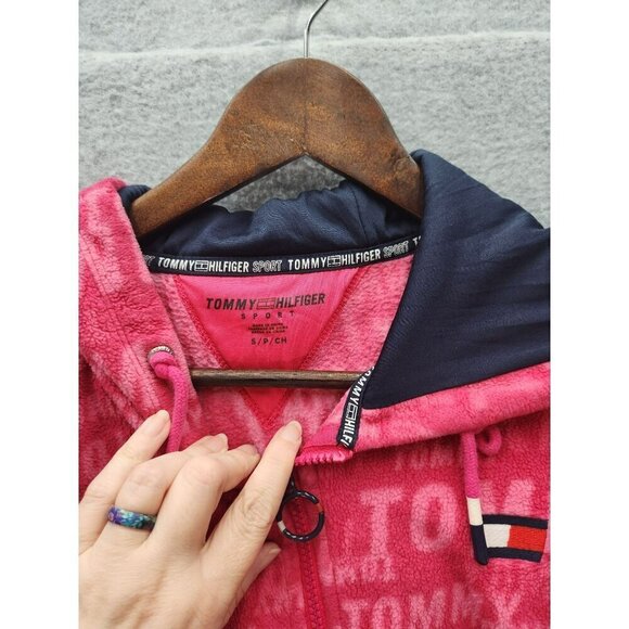 Tommy Hilfiger Sport Pink Hooded Fleece Jacket Womens S - Picture 4 of 5